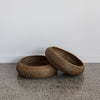 from corcovado a handwoven round rattan fruit bowls in a vintage brown finish