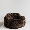 dark brown filled nz sheepskin beanbag chair