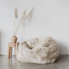 pure wool NZ sheepskin bean bag shaggy bean bag from corcovado furniture homewares store new zealand