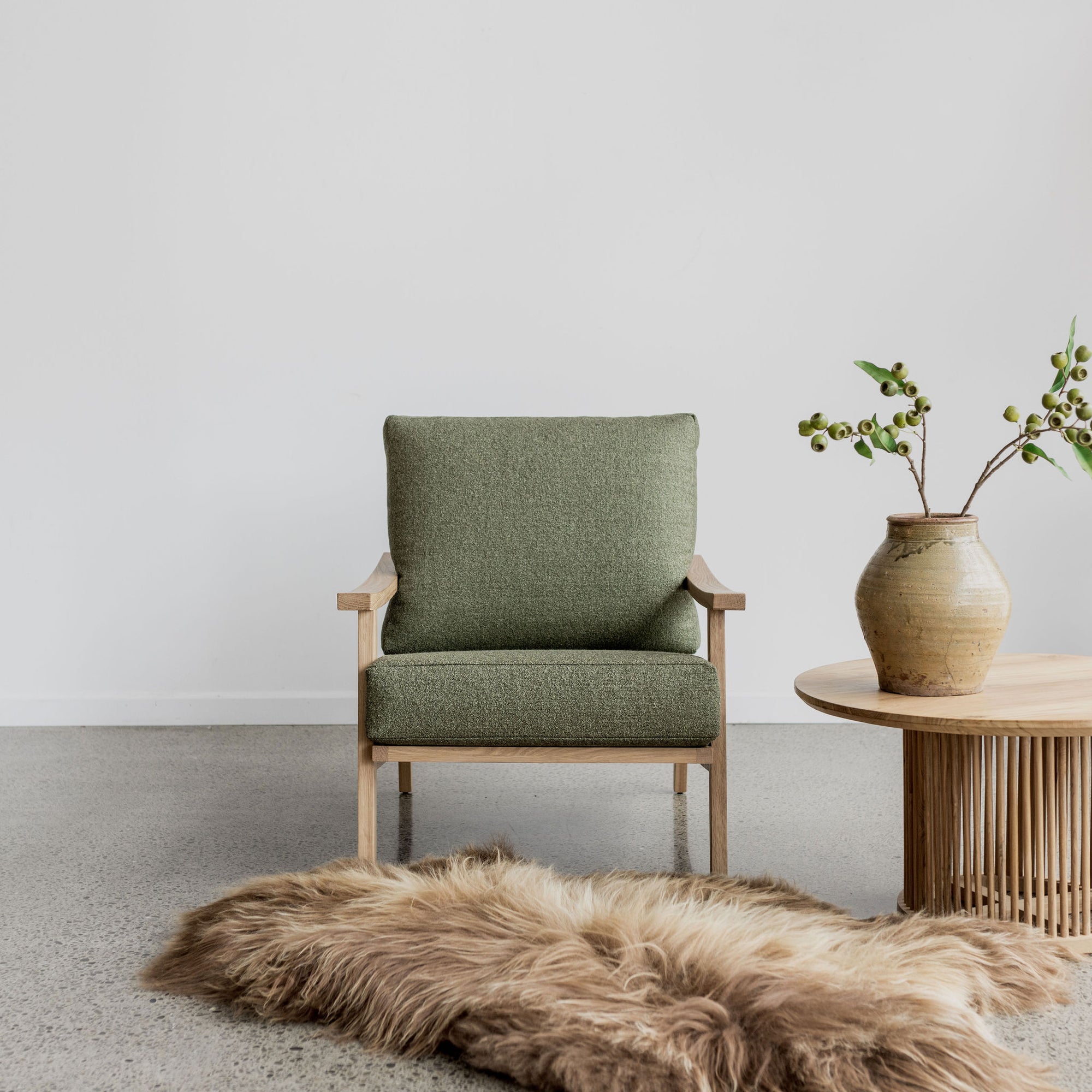 boucle arm chair green chair corcovado furniture store new zealand
