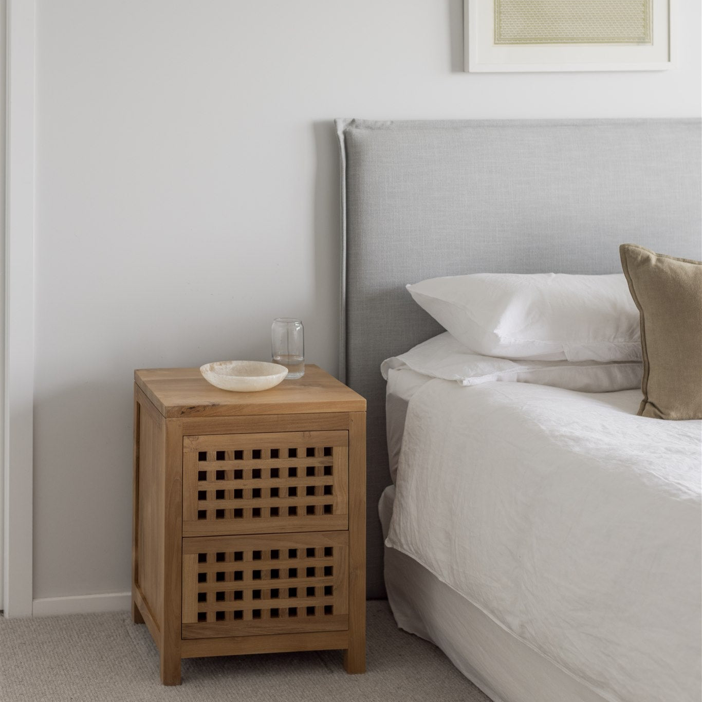 Light Grey Mist Headboard with Flange
