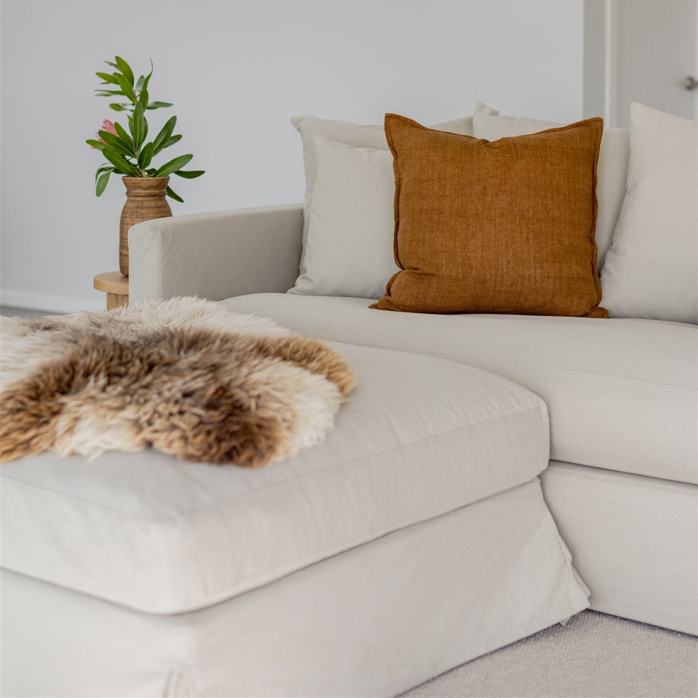 Pico Sofa (Sand) (4 Seater) (with ottoman)