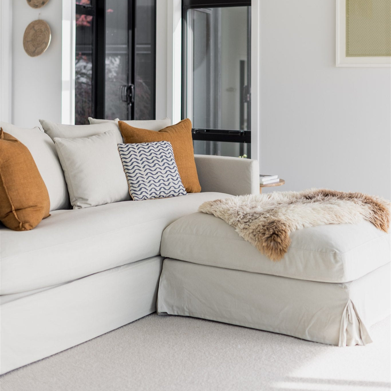 Pico Sofa (Sand) (4 Seater) (with ottoman)