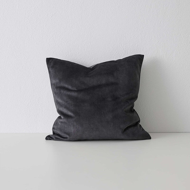 Velvet Coal Cushion 50cm x 50cm