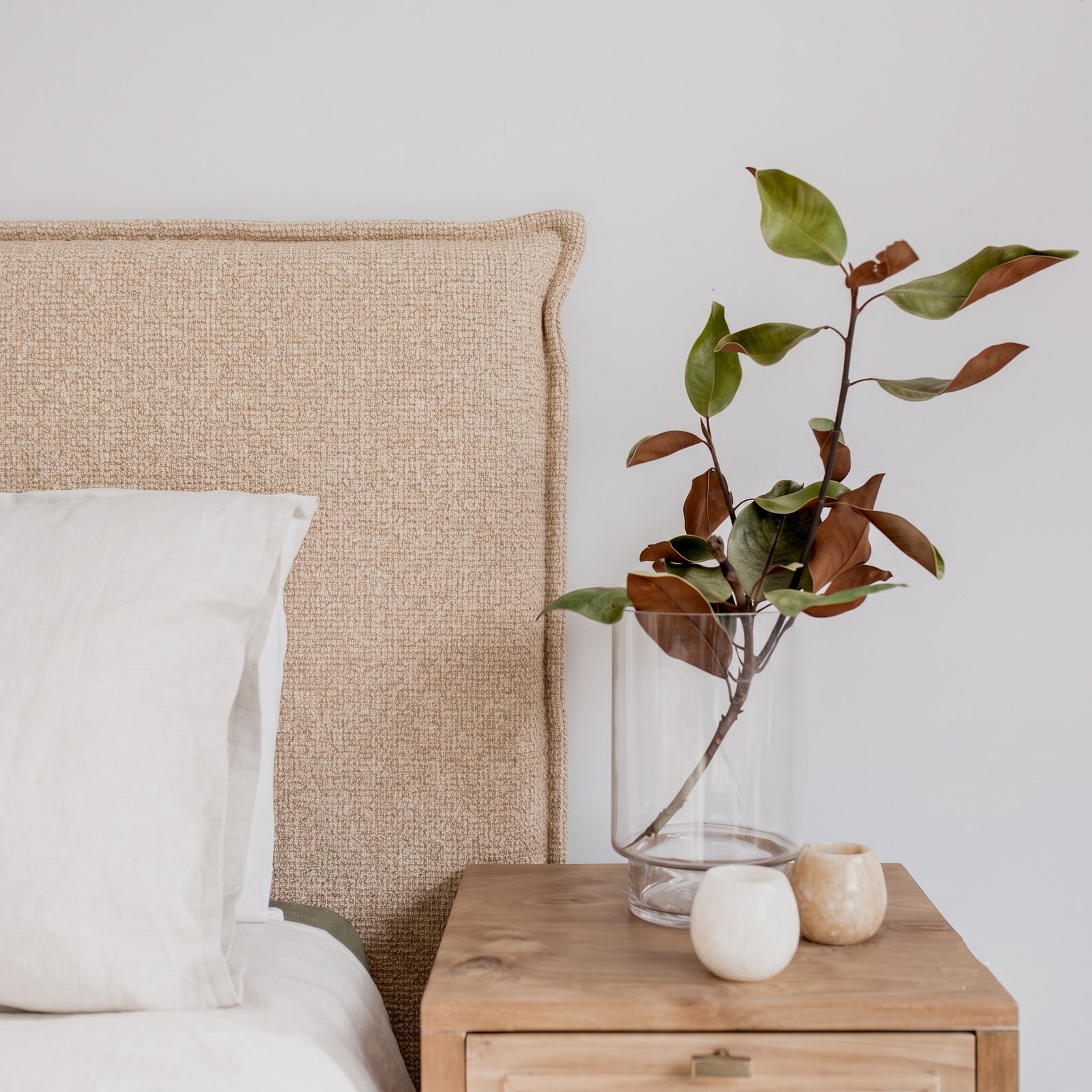 Textured Blush Headboard with Flange