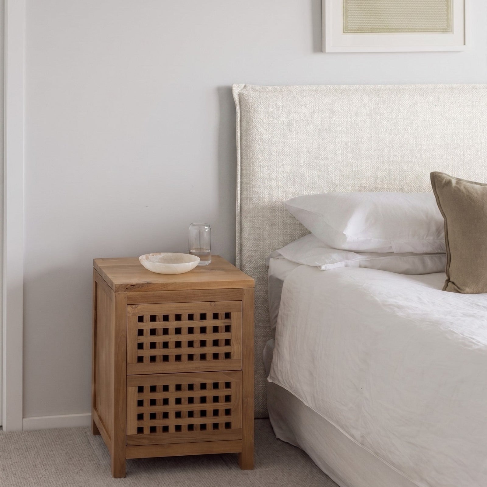 Textured Chalk Headboard with Flange