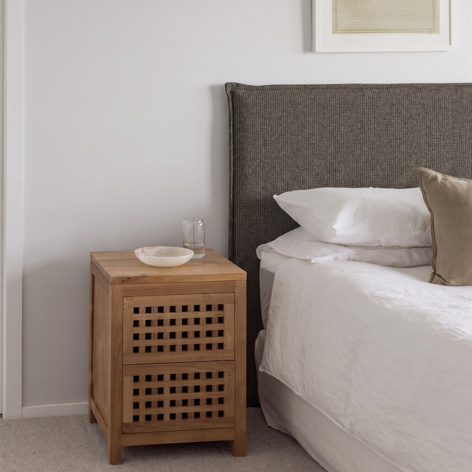 Textured Riverstone Headboard with Flange