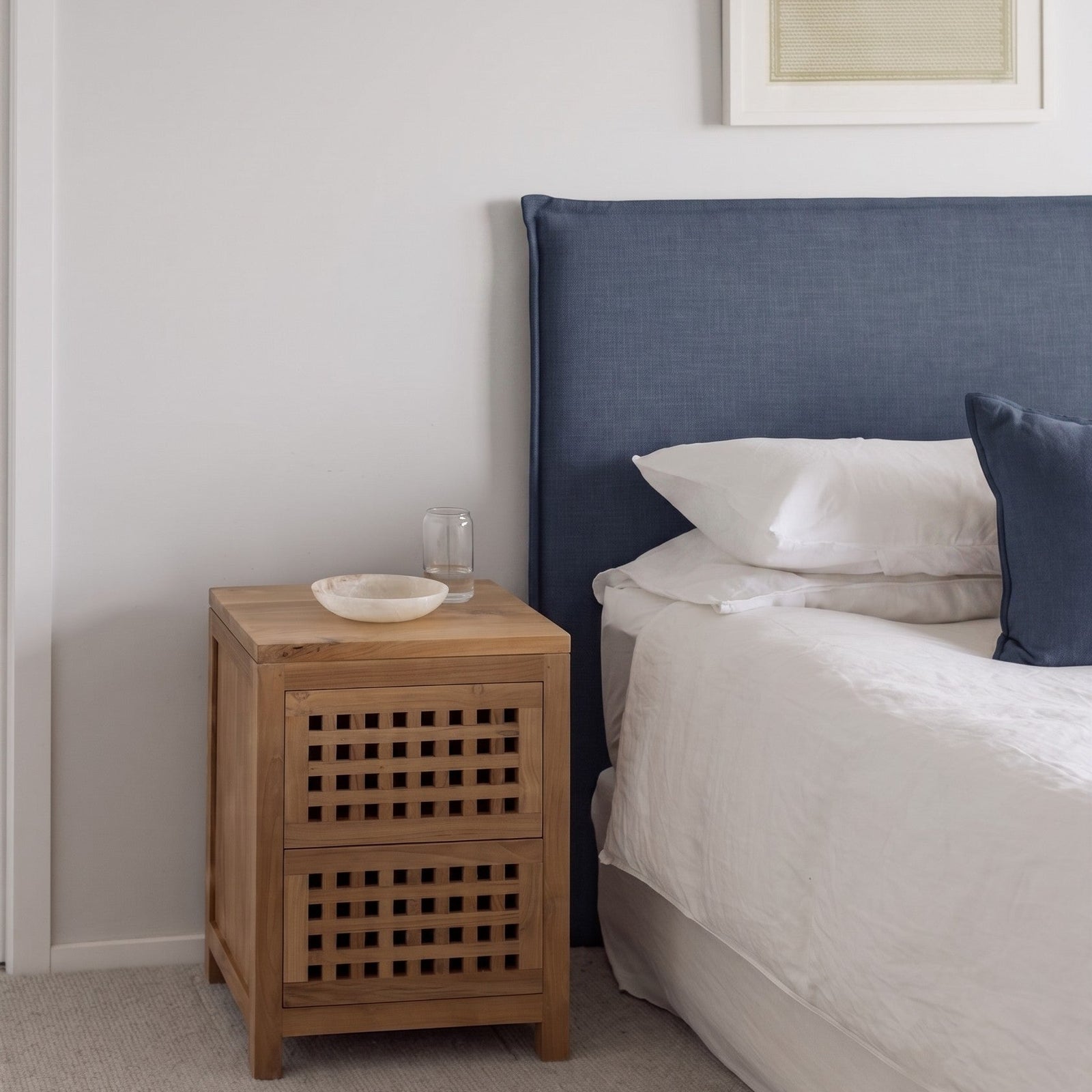 Navy Blue Headboard with Flange