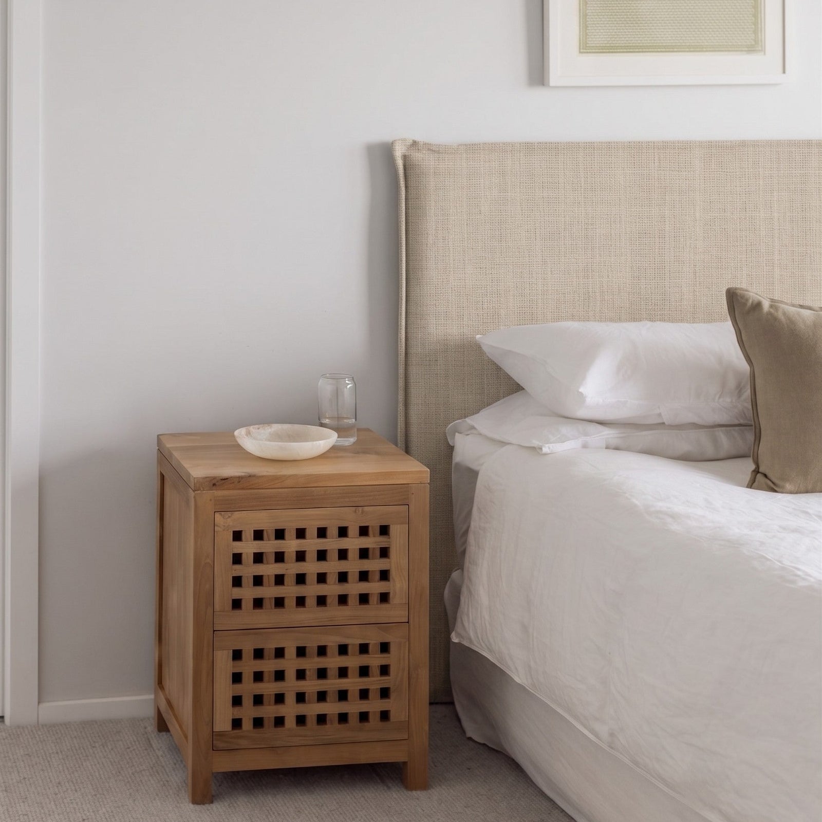 Limestone Headboard with Flange
