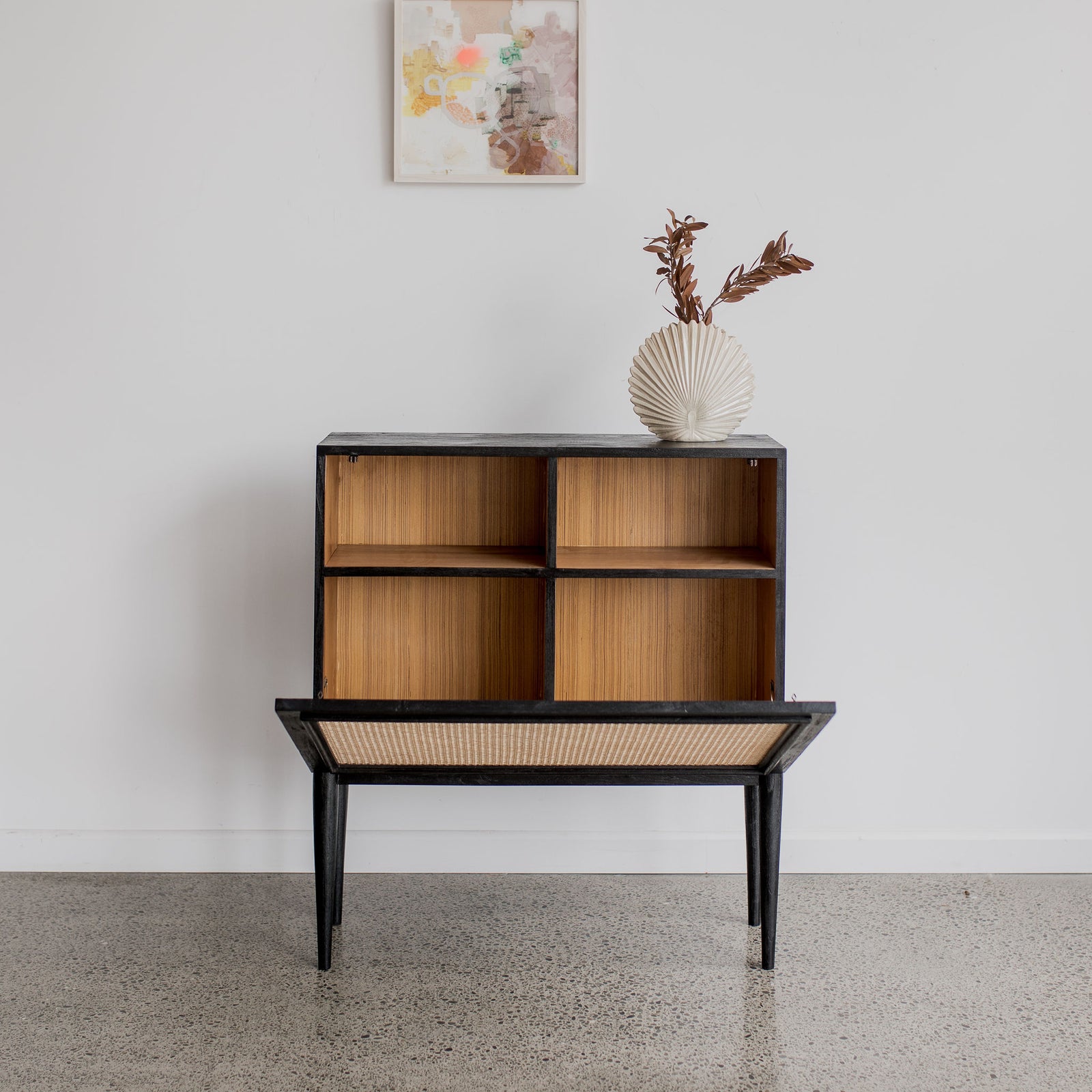 Rattan Cocktail Cabinet (black and natural)