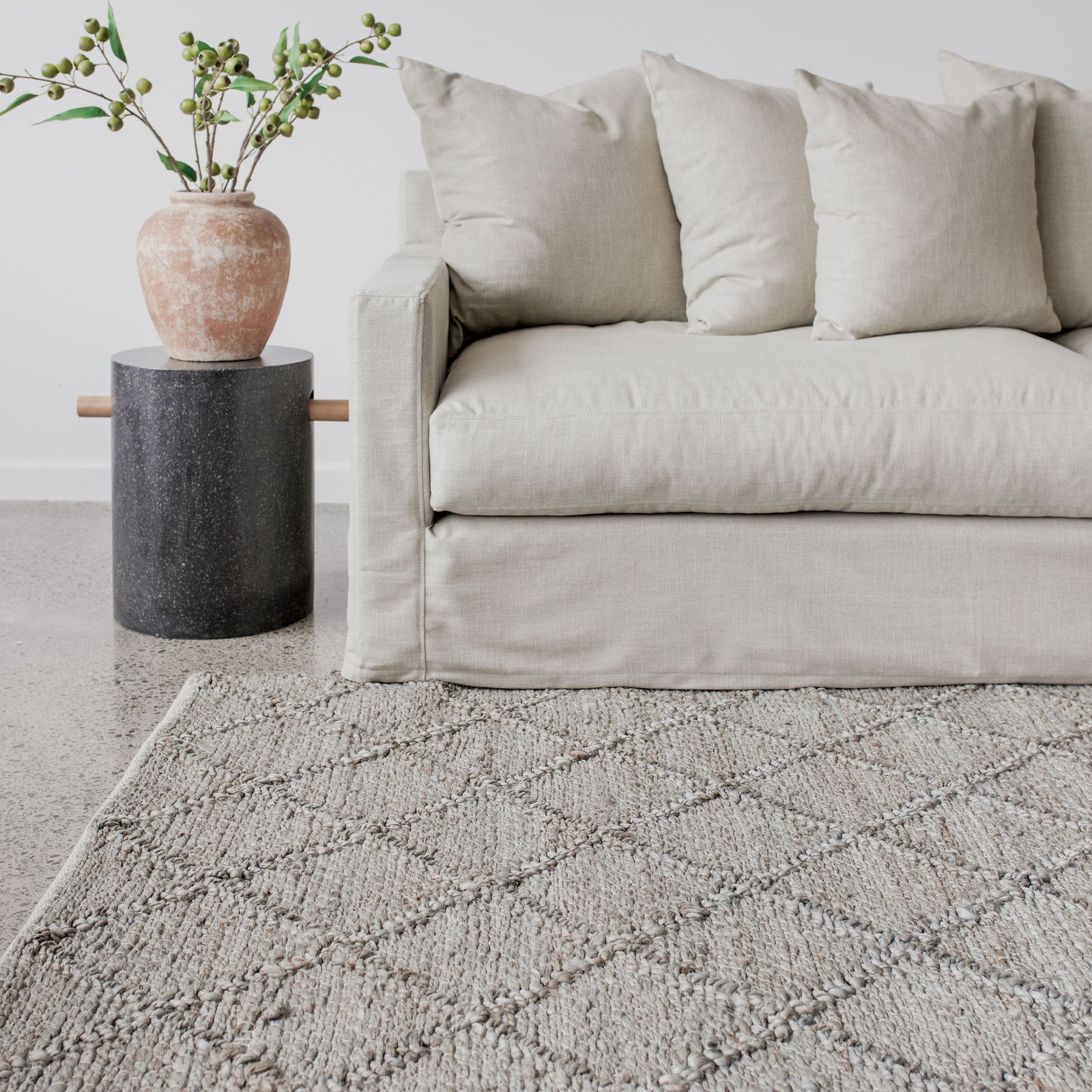 Olive Handwoven Assam Jute Floor Rug