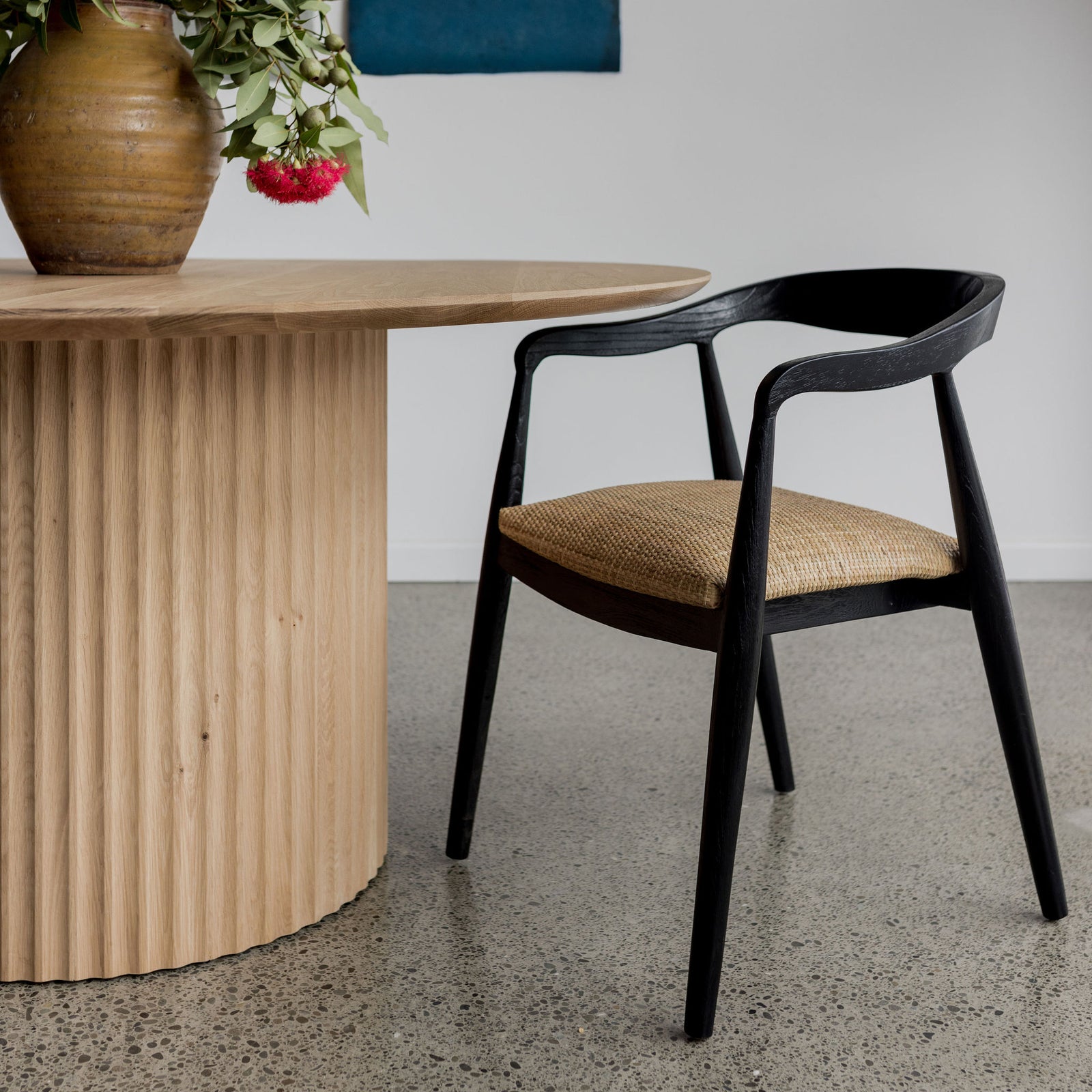Black Rattan Art Chair