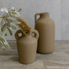 small brown handmade jug with two small handles from corcovado furniture and homewares store new zealand