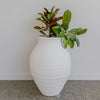 large white handpainted pot from corcovado furniture and home decor store new zealand