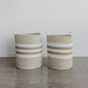 seagrass natural and white baskets with two handles for laundry and toy basket from corcovado furniture and decor homewares store auckland and christchurch