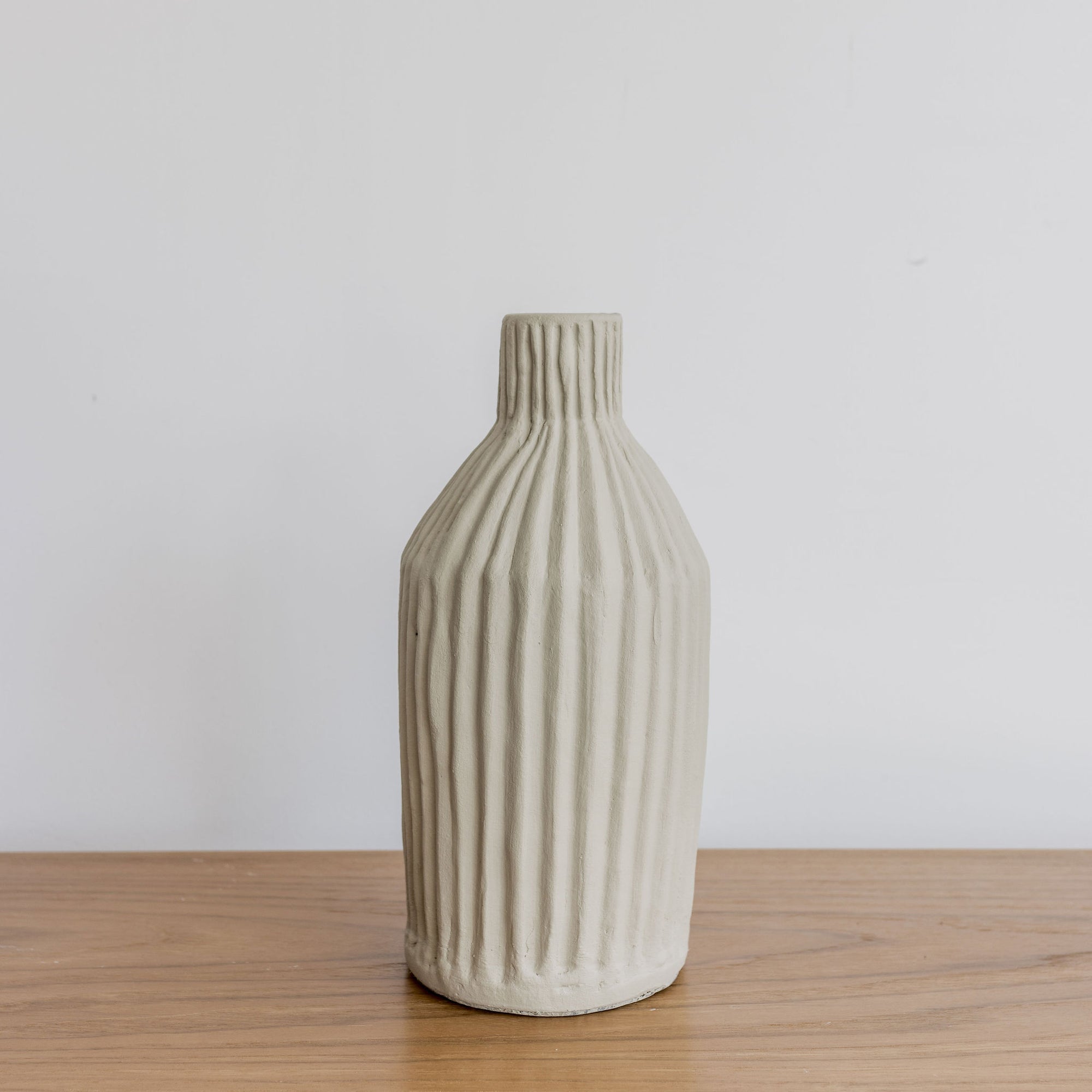 tall slim ribbed vase handmade for corcovado furniture and homewares store new zealand