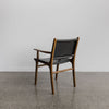 black leather carver dining chair with walnut vintage brown finish on wood by corcovado furniture store online new zealand