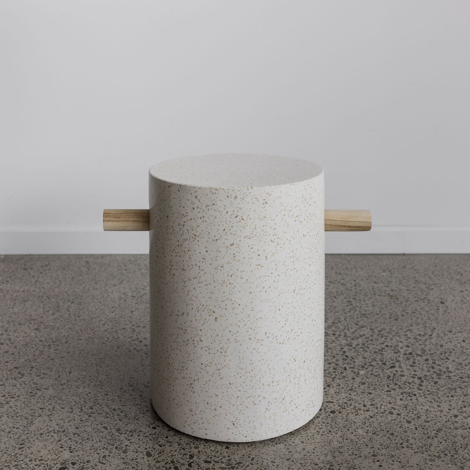 Off White Terrazzo Side Table