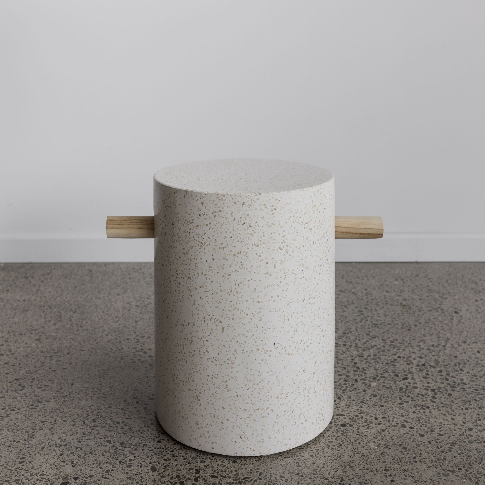 Off White Terrazzo Side Table
