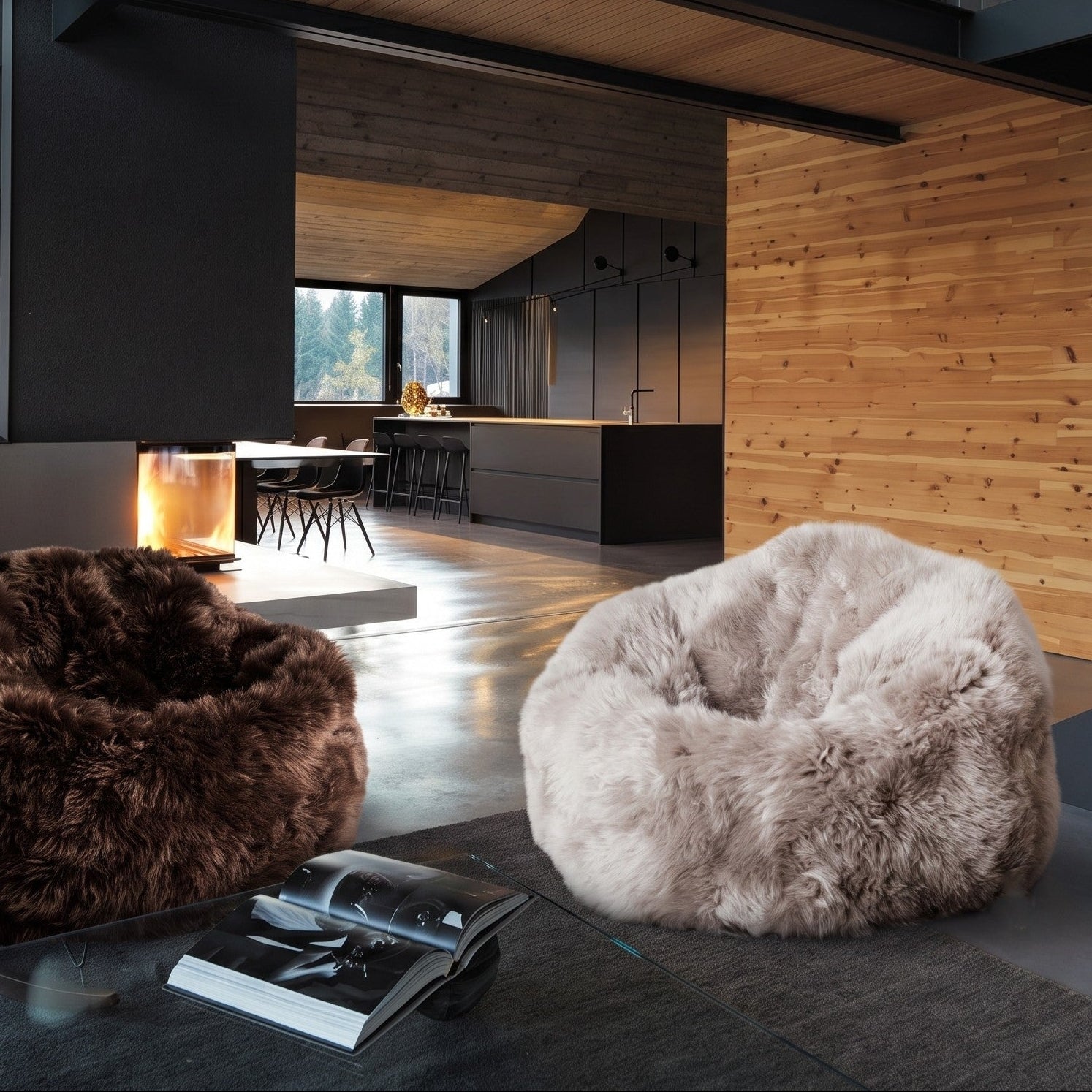 NZ Wool Sheepskin Bean Bag Chair (Dawn)