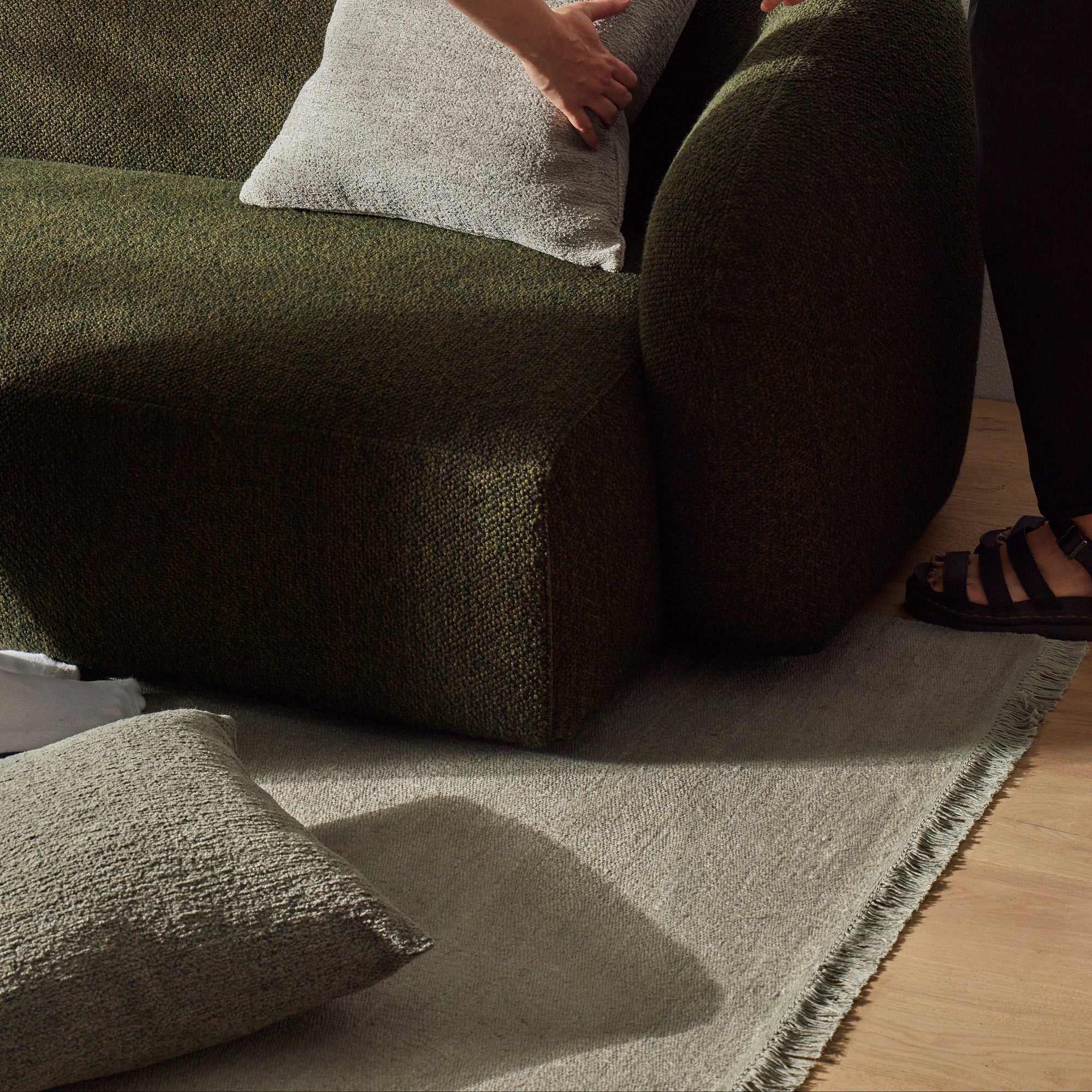 Filone Rug Flint Flatweave Linen Rug - Corcovado