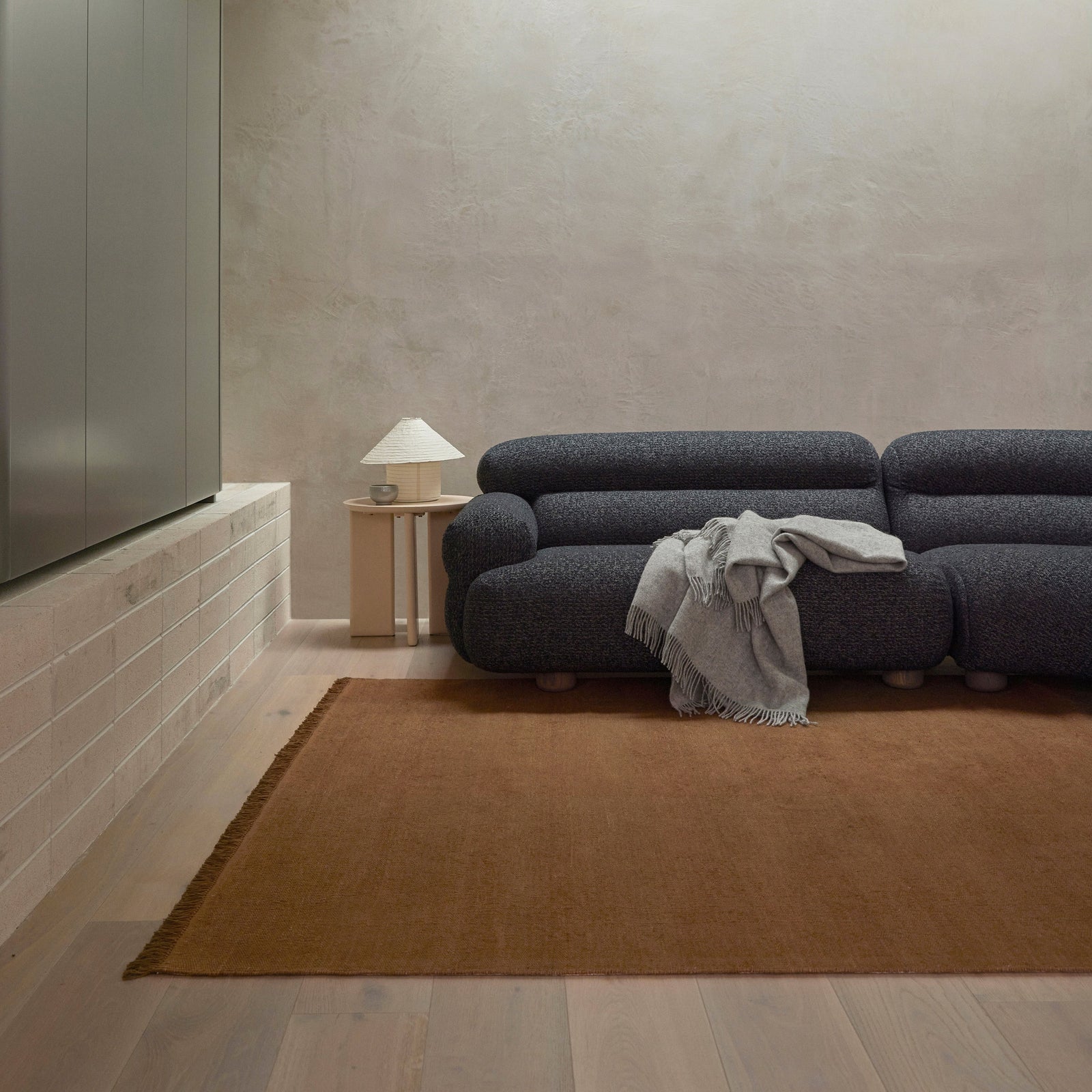 Toffee Flatweave Linen Rug