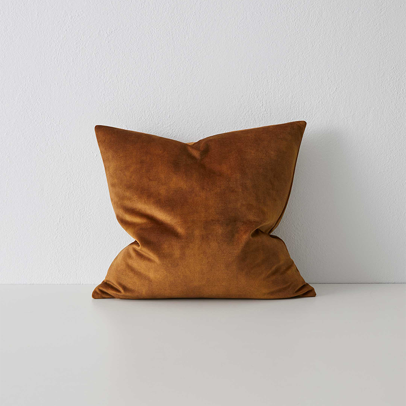 Velvet Ochre Cushion 50cm x 50cm