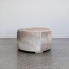 round cowhide ottoman XL floor pouff coffee table from online store corcovado furniture new zealand