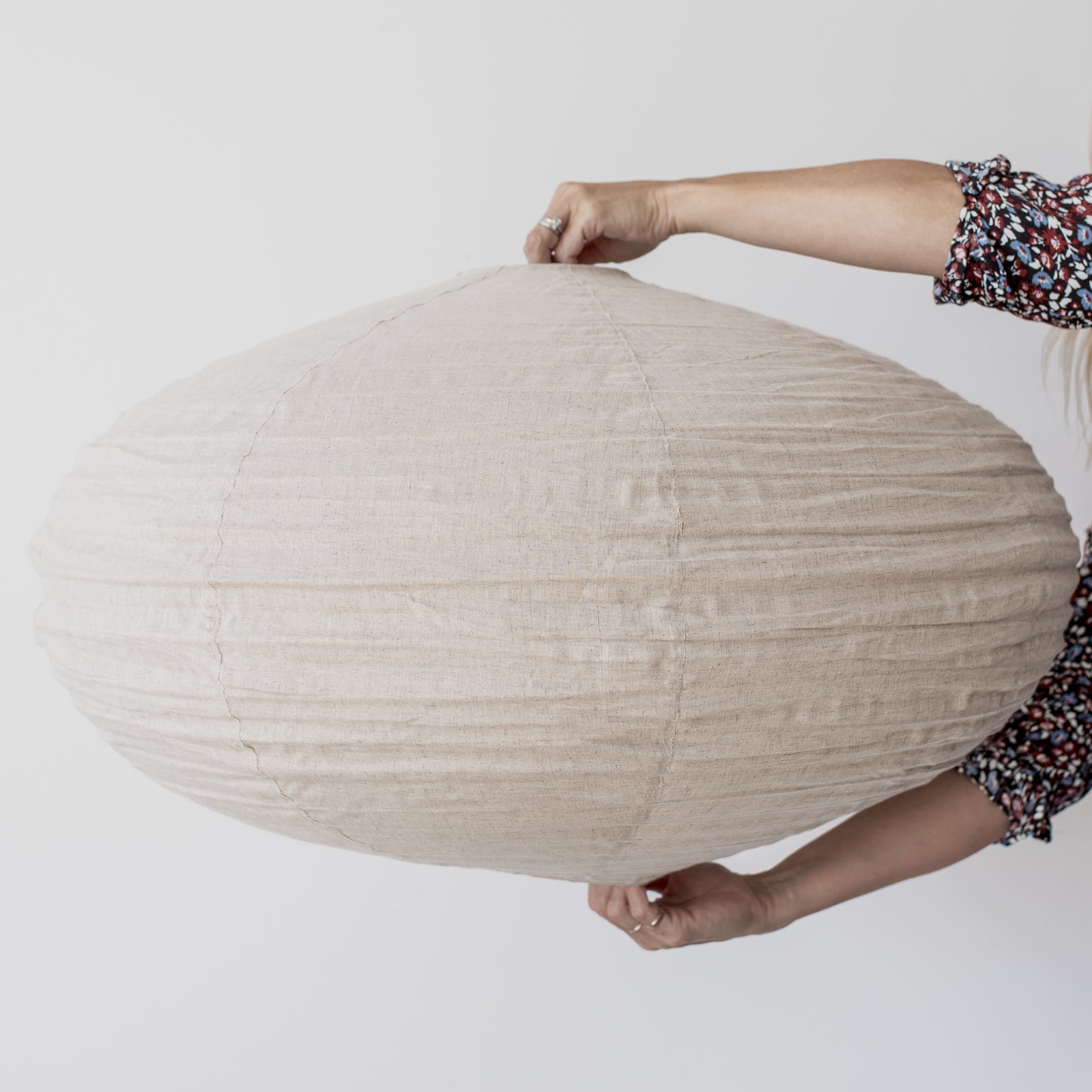 Natural Linen Oval Pendant (80cm)