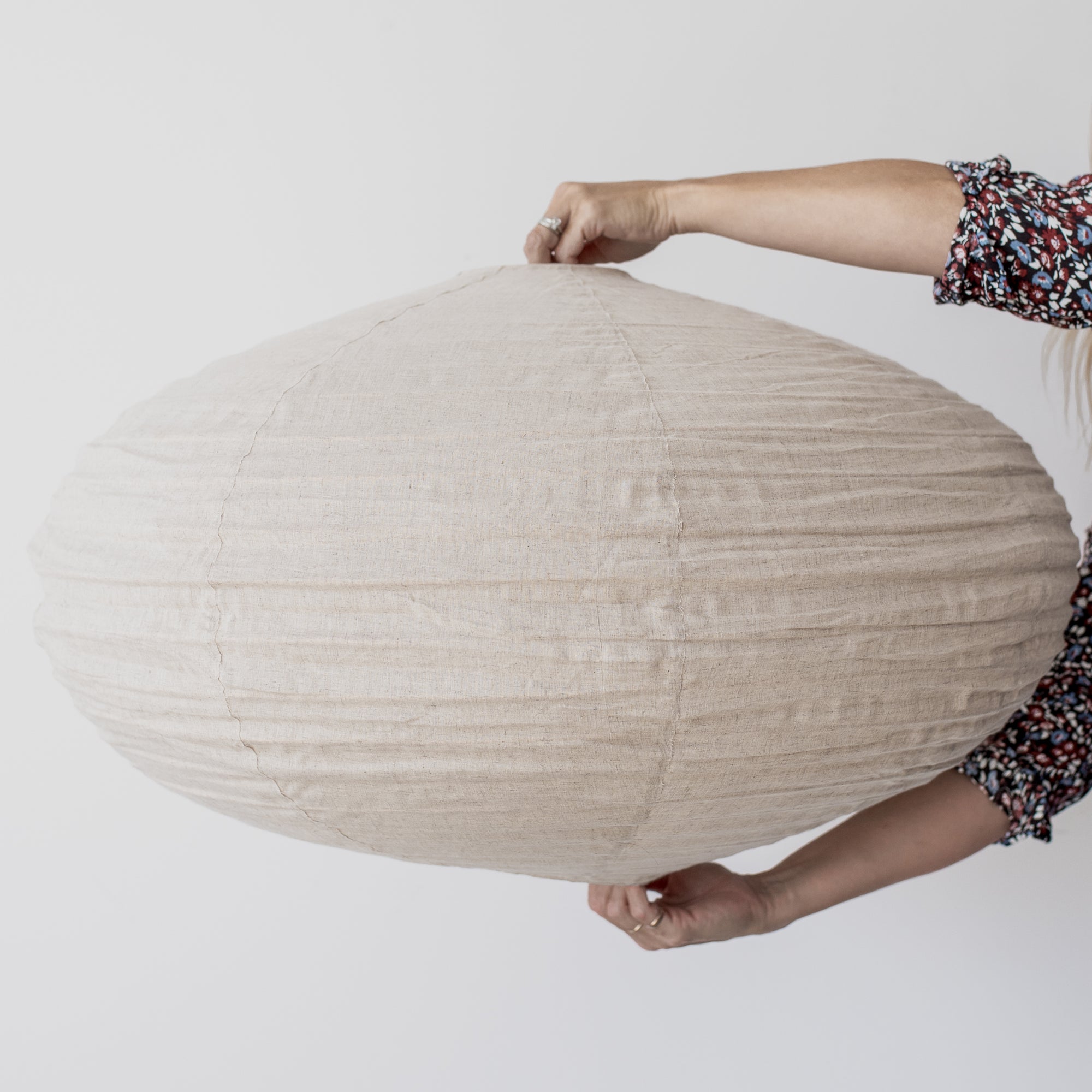 Natural Linen Oval Pendant (80cm)