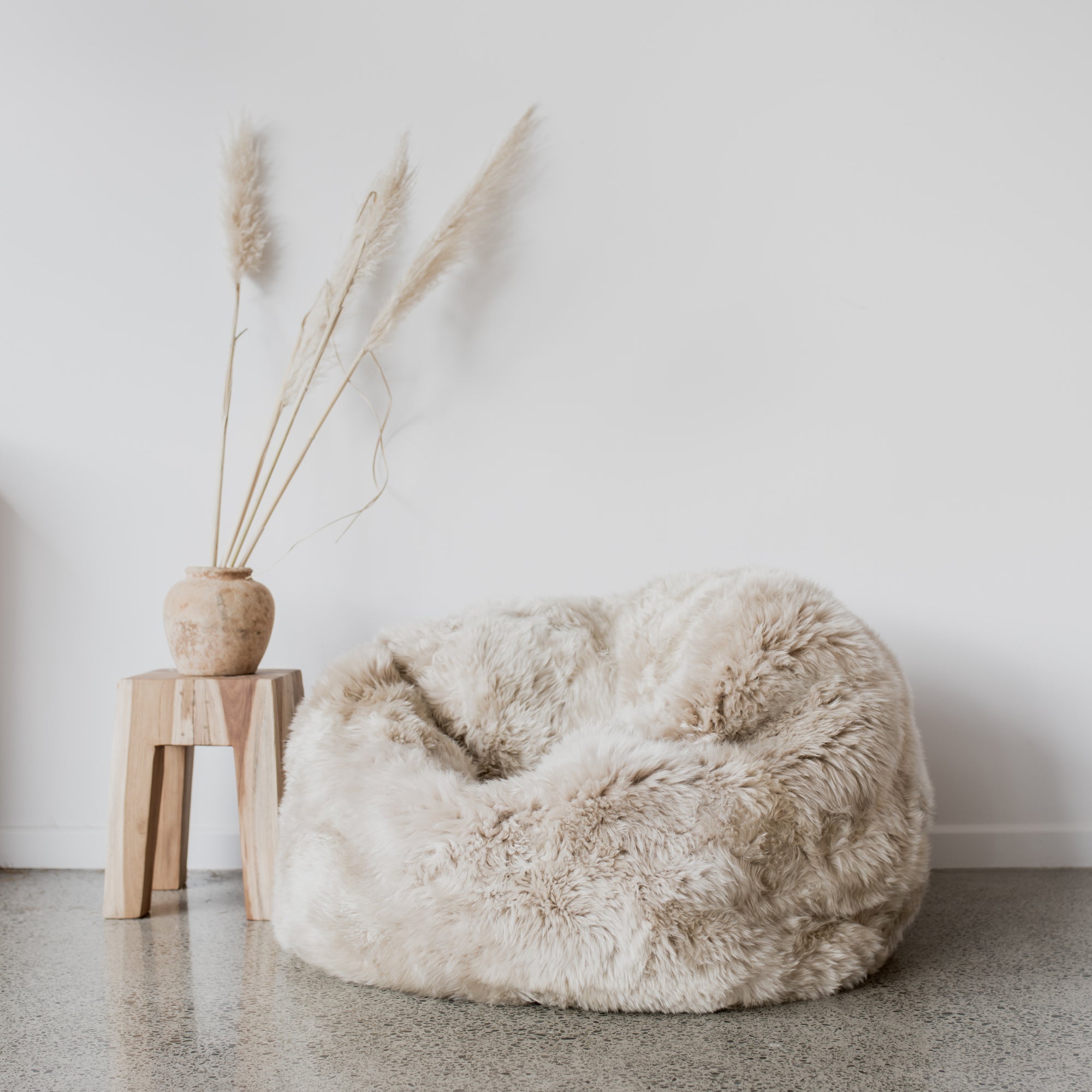 NZ Wool Sheepskin Bean Bag Chair (Dawn)