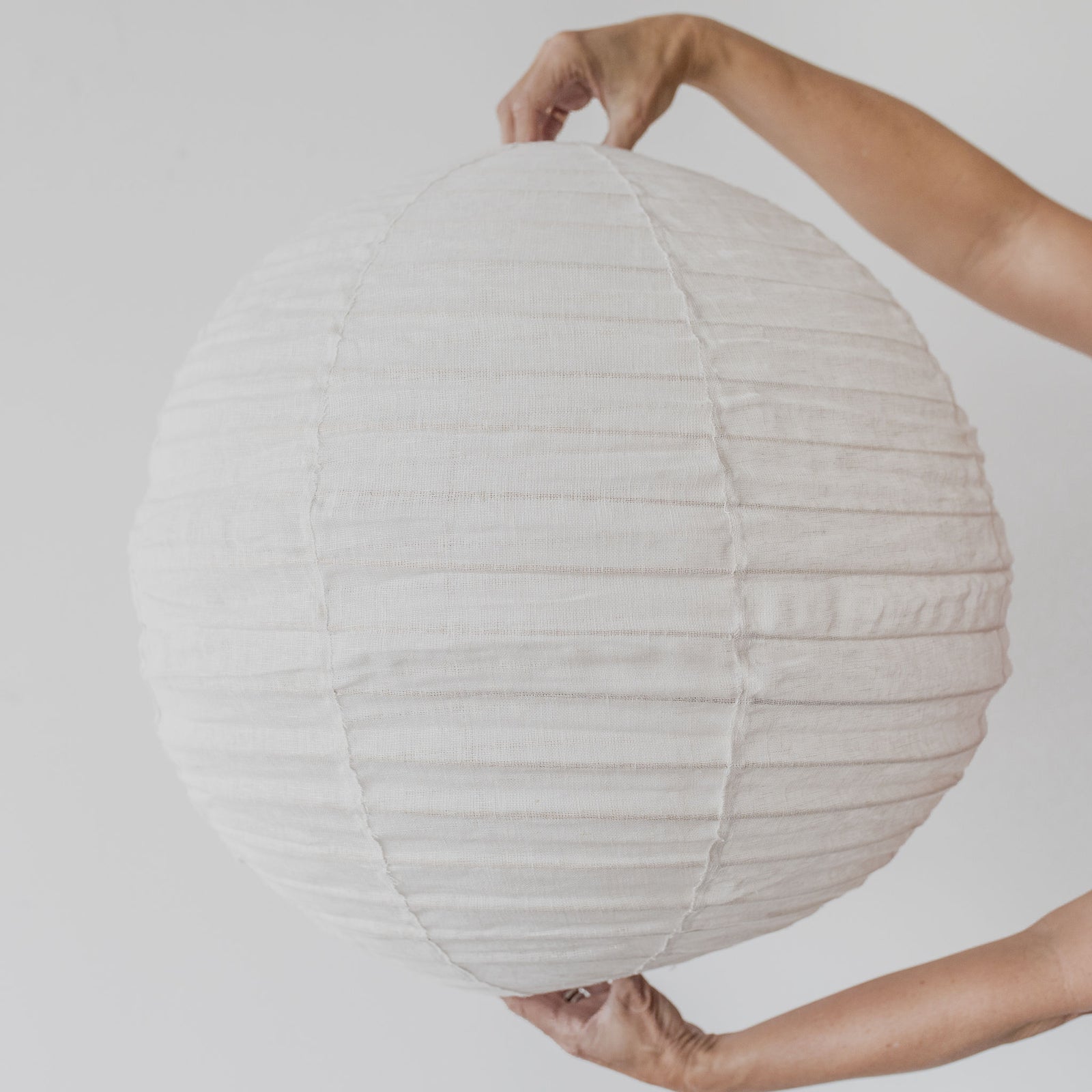 White Linen Globe Pendant (60cm)