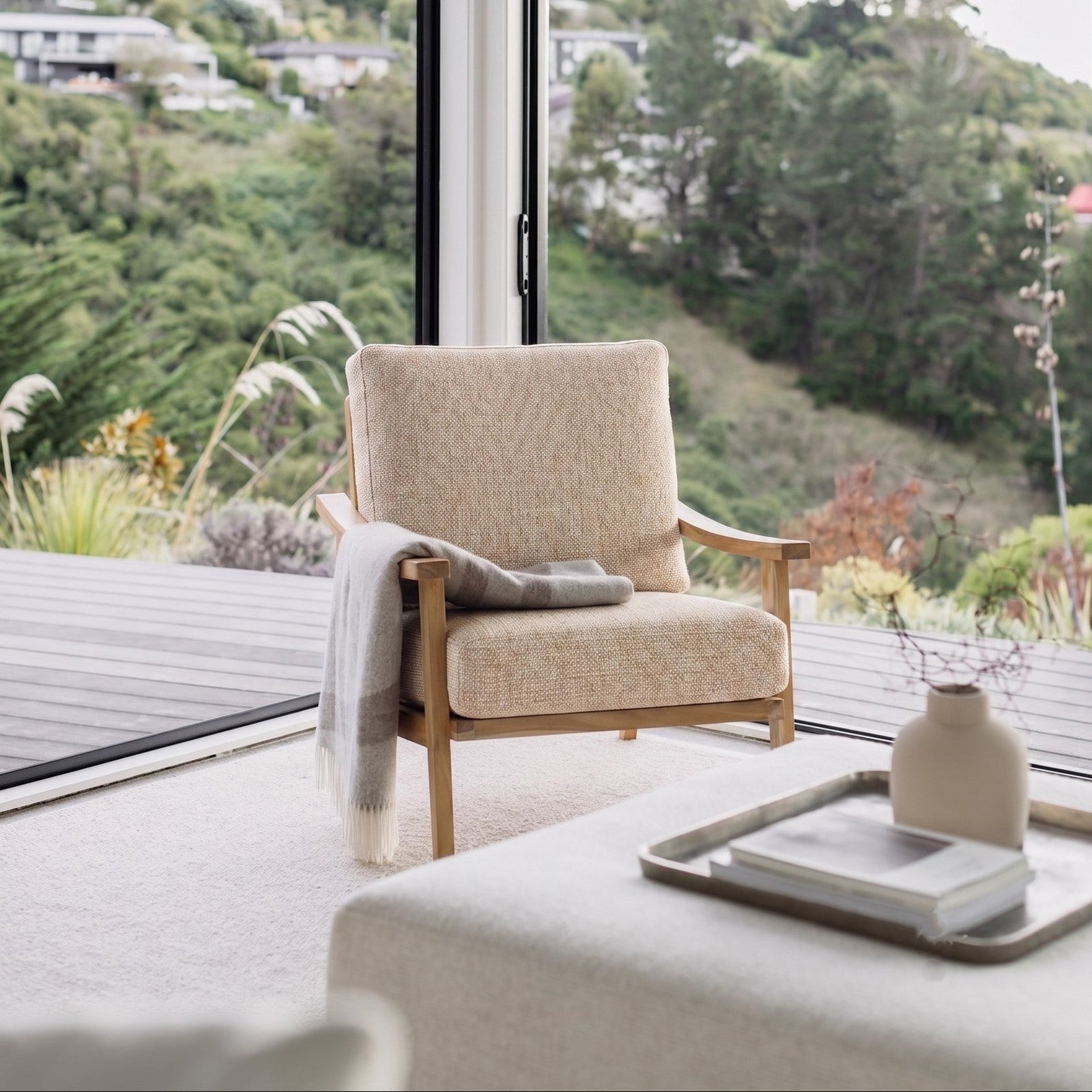 Swiss Arm Chair (textured fabric)