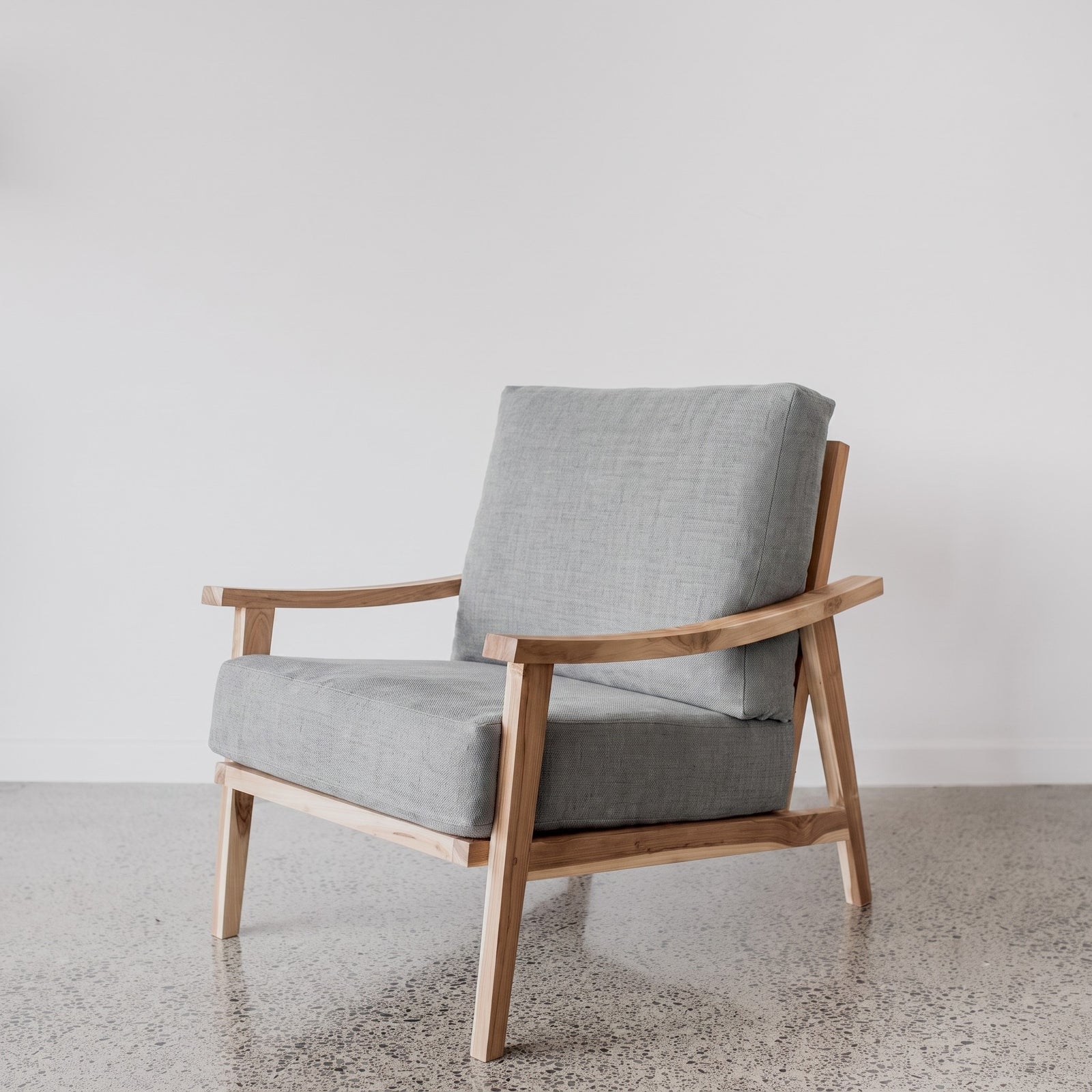 Iron Grey Swiss Arm Chair (linen-look fabric)