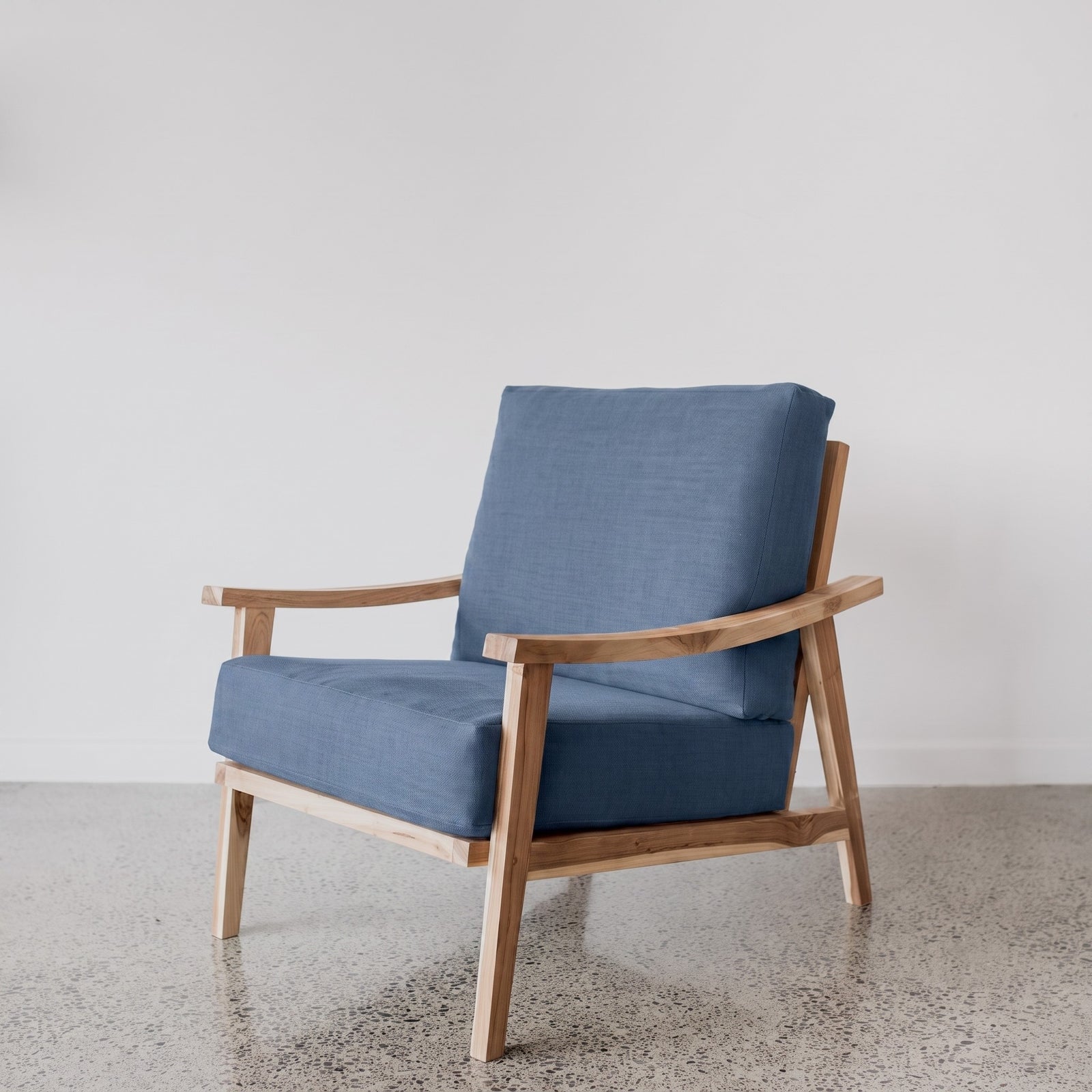 Navy Blue Swiss Arm Chair (linen-look fabric)