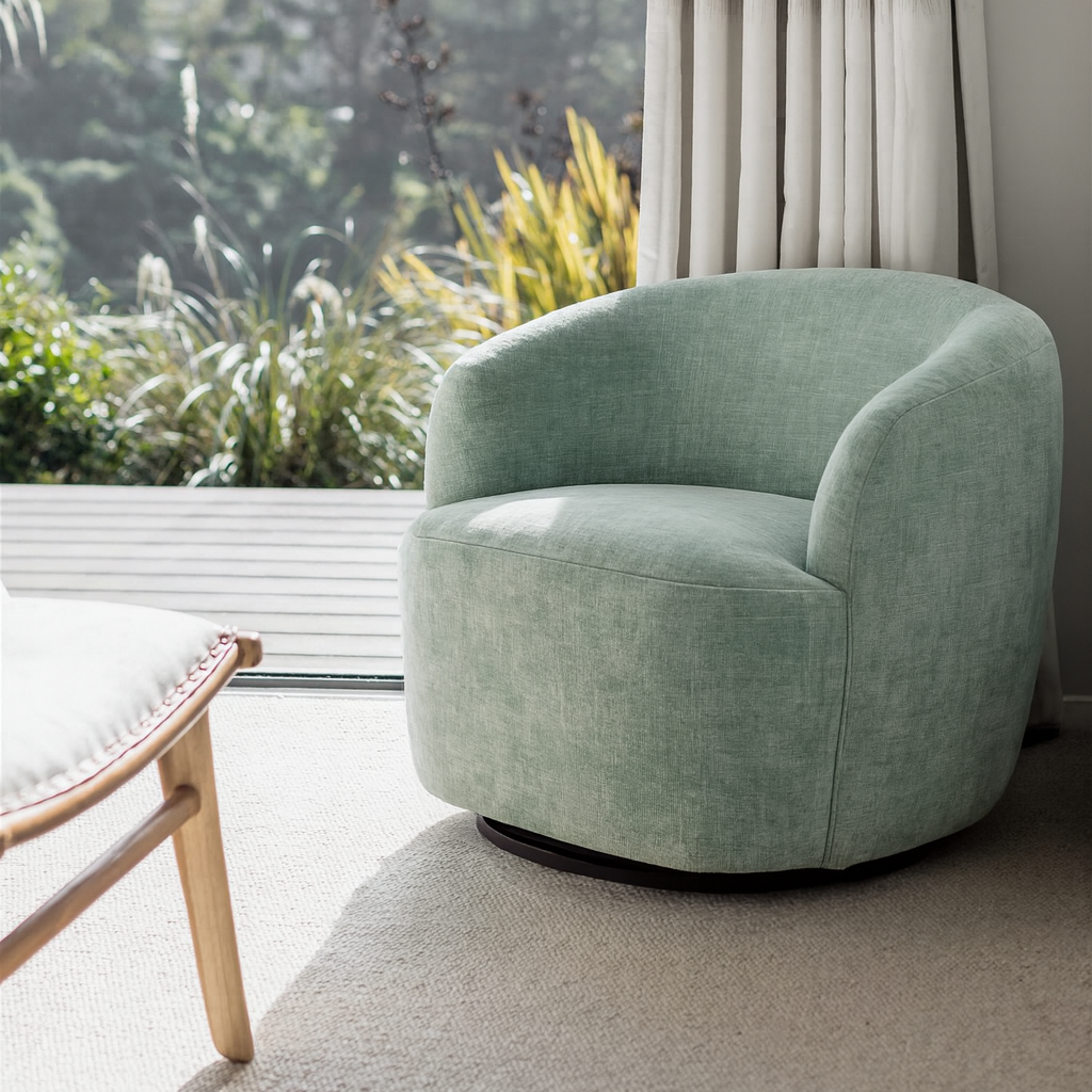 Swivel Arm Chair (Glass Green)