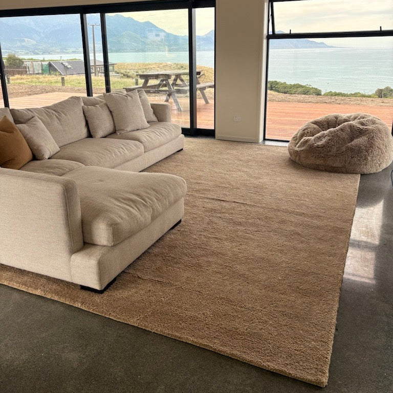 Camel Wool Floor Rug