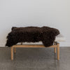 natural new zealand long wool sheepskindark brown  rug from corcovado furniture store online