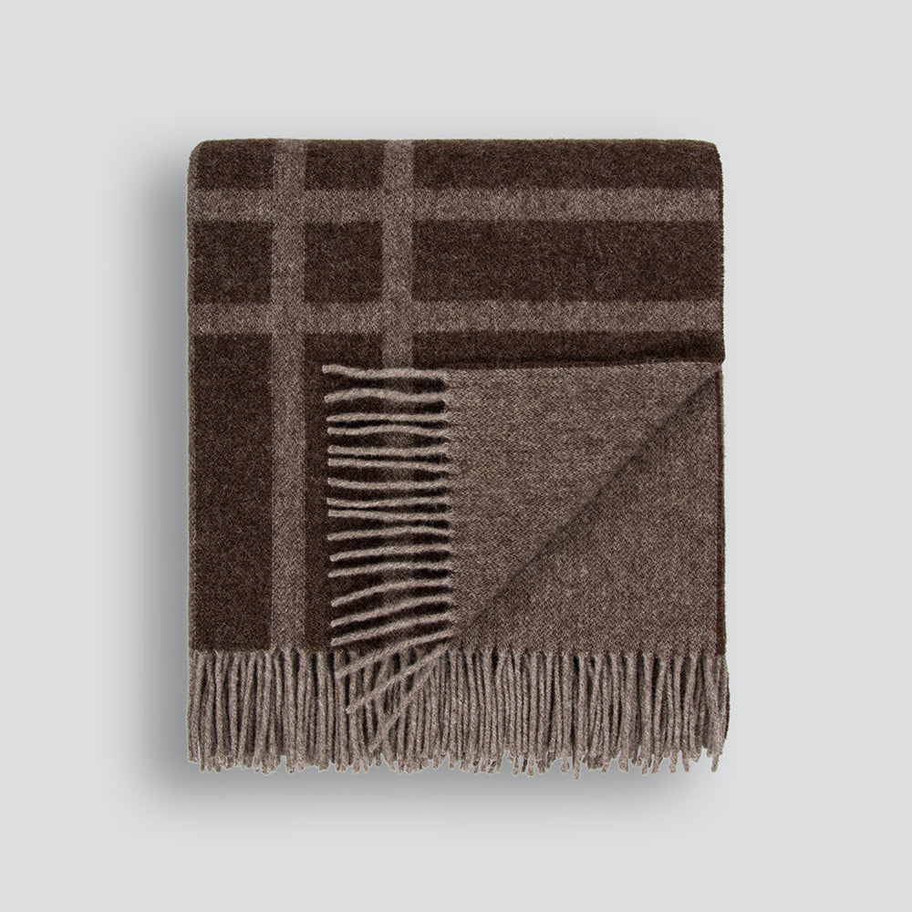 Plaid Walnut Throw Blanket