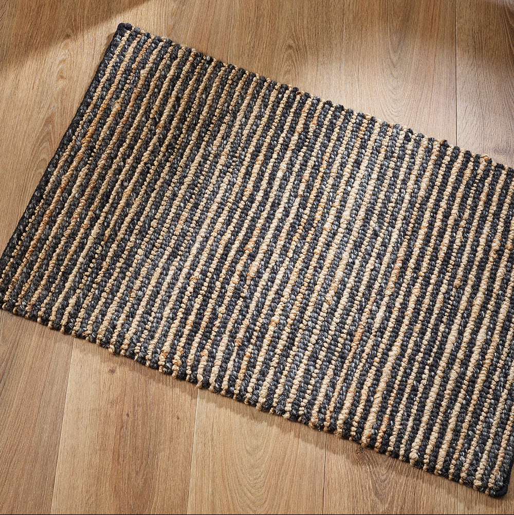 Black and Natural Door Mat