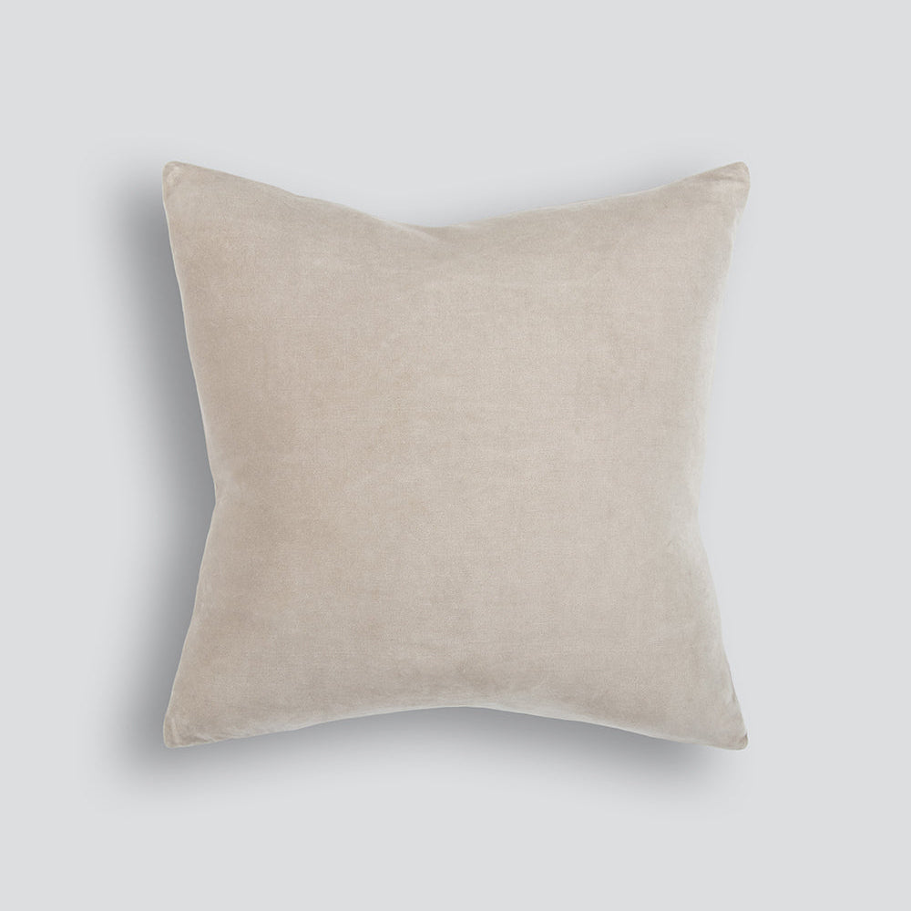 Ecru Cotton Velvet Cushion 50cm x 50cm