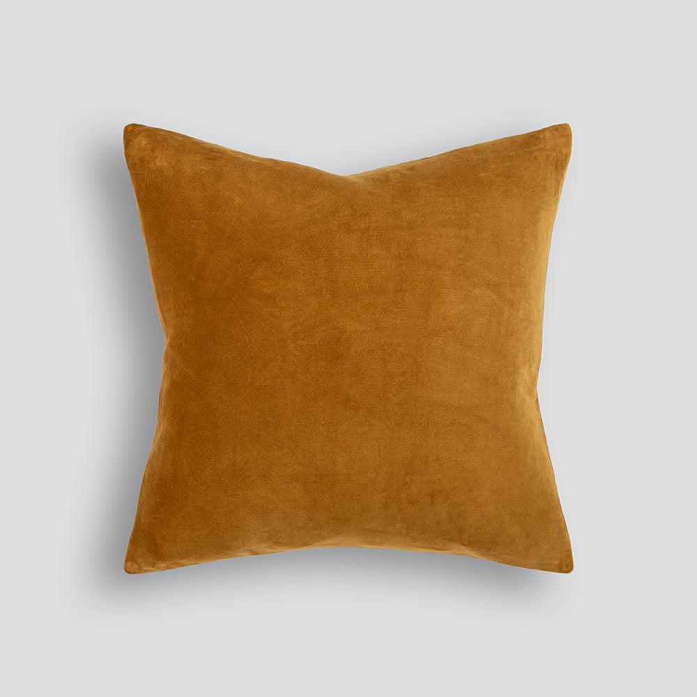 Toffee Cotton Velvet Cushion 50cm x 50cm