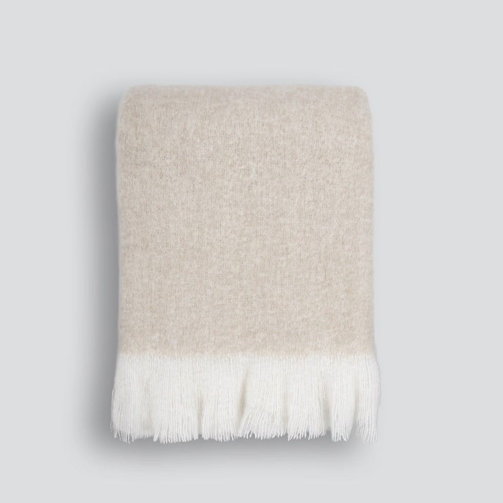 off white wool blend throw rug