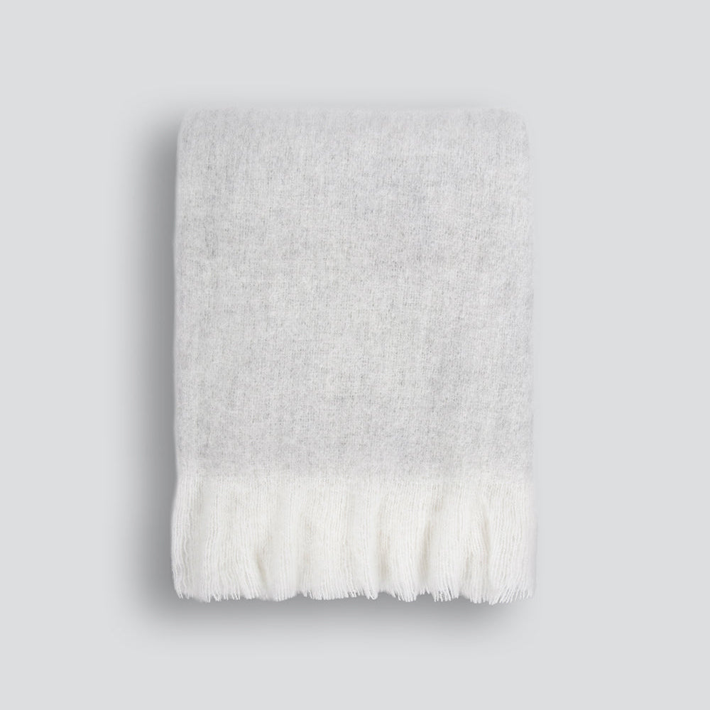 Silver Wool Blend Throw