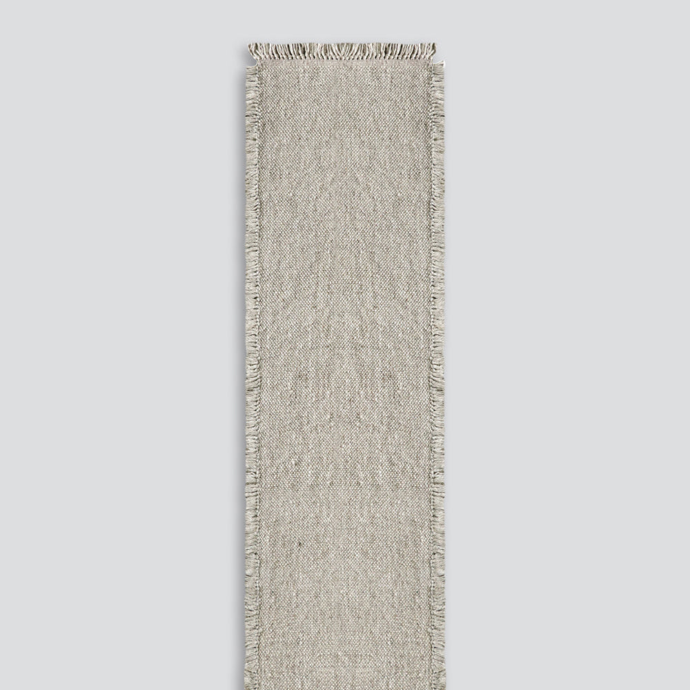 Fringed Wool Floor Runner (Taupe)