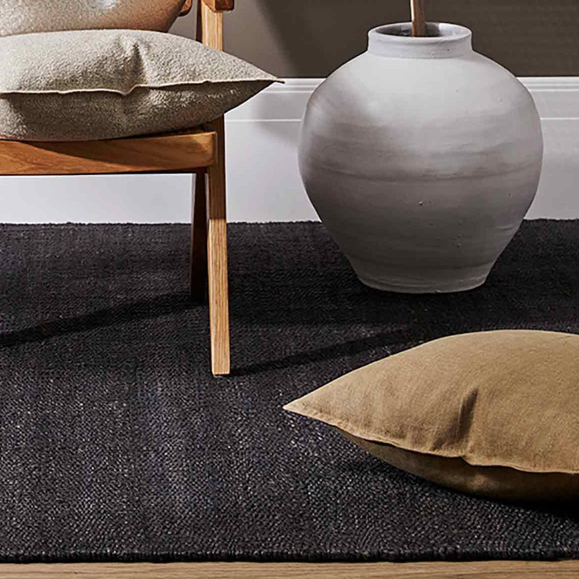 cadiz charcoal floor rug from corcovado furniture store new zealand