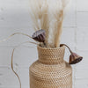 natural rattan slim tall basket from corcovado furniture and homewares store new zealand