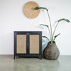 black and natural rattan cabinet  from corcovado furniture store new zealand