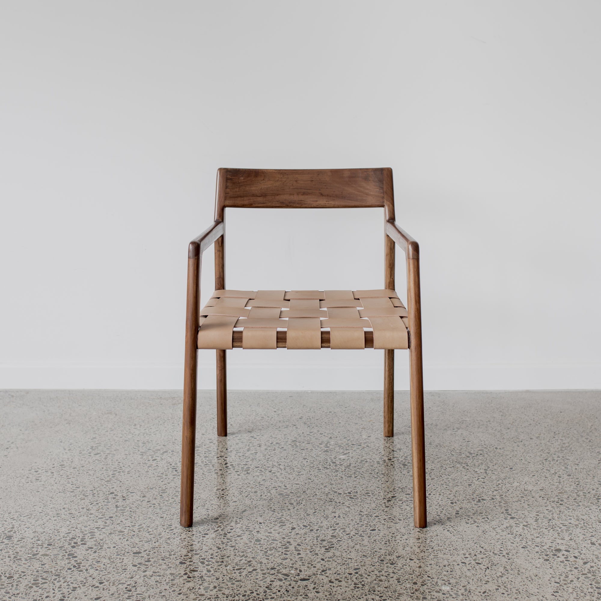Serengeti Arm Chair (tan leather, vintage brown wood)