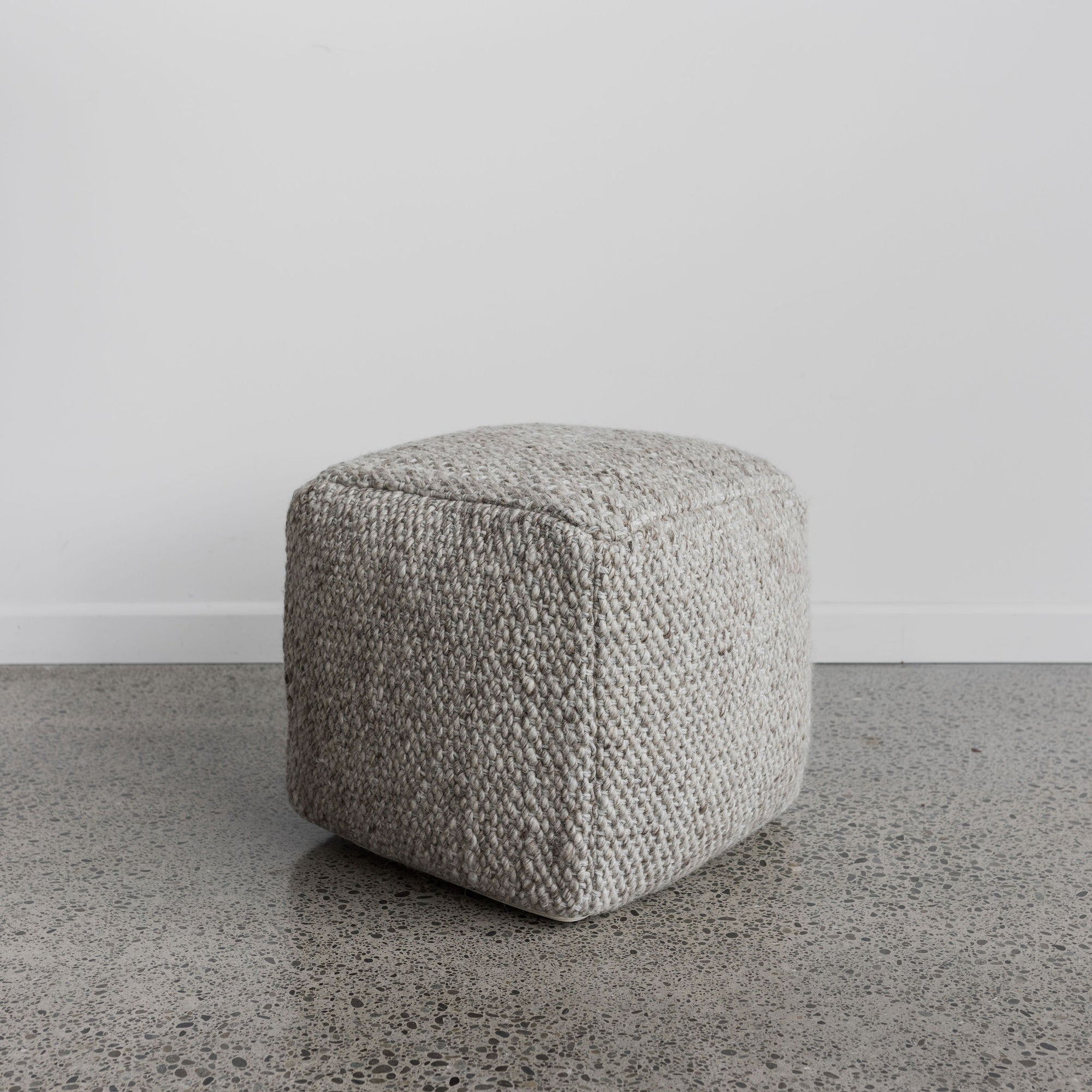 wool blend ottoman in oat colour from corcovado furniture store new zealand